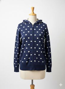 Polka Dot Zip-Up Hoodie