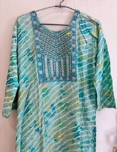 Kanva Kurti Set - Blue &amp; White