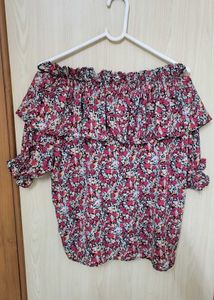 Floral Off-the-Shoulder Ruffle Top