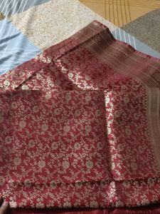 ♥️Saree With Heavy Work In Red Colour ♥️♥️