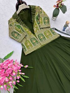 Green Lehenga Choli with Jacket