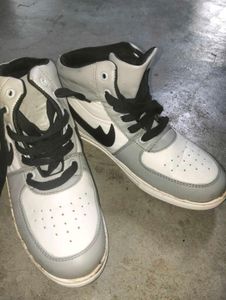 High Jordan Style Shoes Grey White