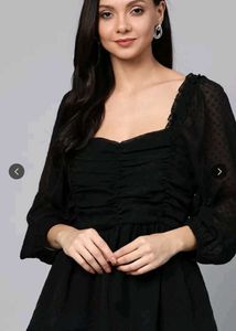 Black Ruched Top