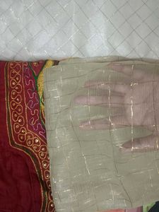 Elegant White &amp; Gold Rajasthani Lahenga