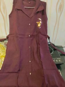 Embroidered Burgundy Dress