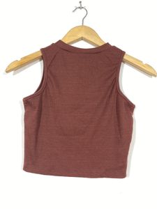 Women Dark Brown Crop Top