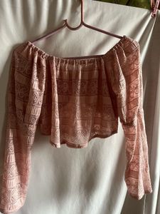 Pink Lace Crop Top