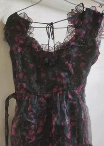 Gothic Black Coquette Fairycore Vintage Dress