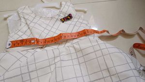 Used Once Cute White Checkered Dress