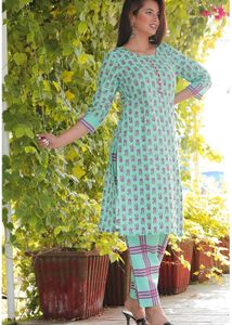 Printed Kurta Set, XL Size