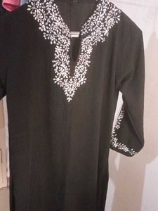 Embroidered Black Kurta