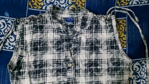 Plaid Button-Down Top