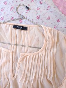 Baby Pink Shiffon Sheer Top