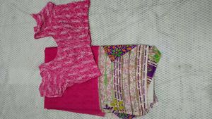 Pink Saree with Blouse