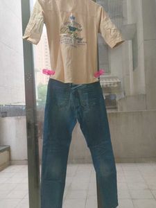 Stylish Shirt - Embroidery On 2 Side &amp; Jeans