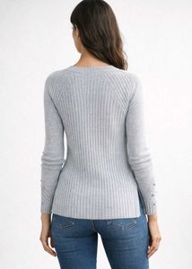 classy Grey Embellished knit Sweater top🩶