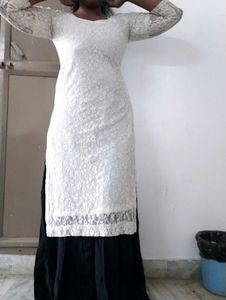 Lace White Kurta