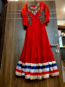 Red Anarkali Dress