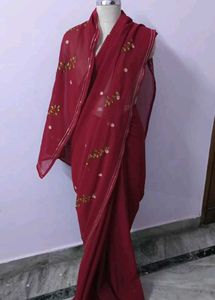 Elegant Maroon Saree