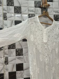 Viscose Mukaish Chikankari Kurti