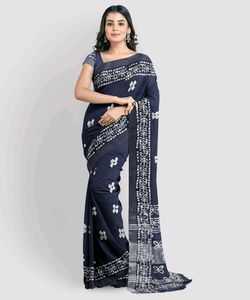 Elegant Blue Printed Saree