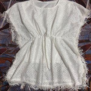 White Fringe Cover-Up