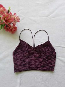 Stylish Purple Velvet Crop Top