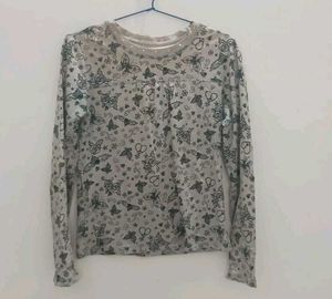 Patterned Long Sleeve Top