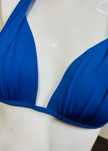 Blue Halter Bikini Top