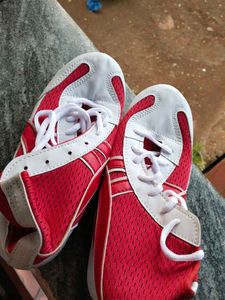 Red & White Athletic Kabbadi Shoes