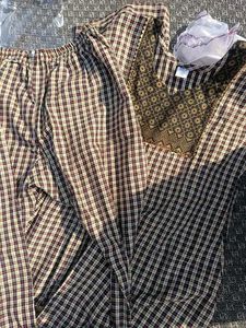 Checkered winter wool bottom set Salwar with kurta