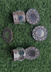 Boho Sliver Mirror Rings &amp; Bracelet Set