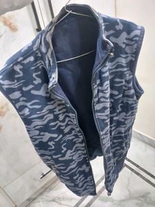 Navy Reversible Blue and patterned Sleeveless