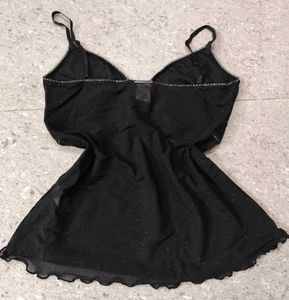 Vive Maria Black Gothic Mesh Top