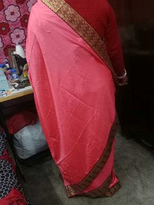 Peach Women&#39;s Saree