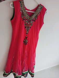 Pink Anarkali suit