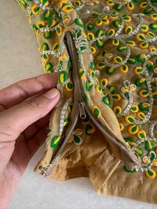 Purple &amp; Green Lehenga Set with Embroidered Blouse