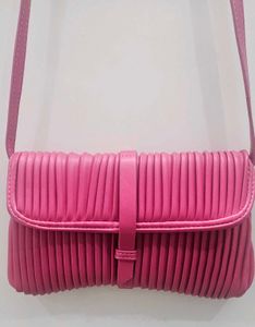 Pink Pleated Clutch/Sling