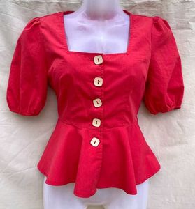 Red Peplum Top