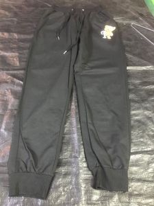 Black Joggers with Bear