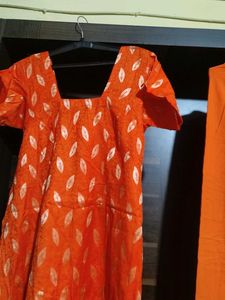 Orange Kurti With Leggings