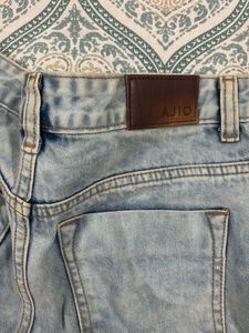 Ajio High Waist Denim Shorts