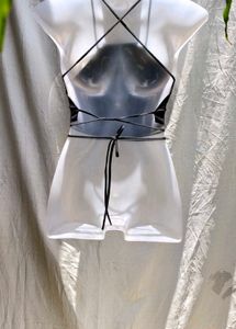 I. Black Halter Crop Top