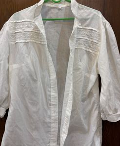 Classic White Shirt With Half Sleeves