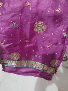 Teal &amp; Purple Indian Saree