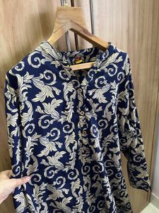 Navy Blue Floral Top