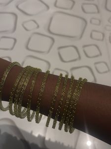 EXLUSIVE RAIN DROP LIGHT GREEN BANGLES FOR SALE