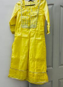 Yellow Embroidered Kurta Set