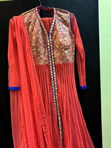 Elegant Coral Anarkali Suit