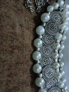 White Pearl Oxidized Necklace